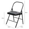 HONGXIAQRP Thickened Iyengar Yoga Chair, Multi-Purpose Metal Foldable Fitness Chair, Yoga with Lumbar Support and Stretching Assistant Chair.,Black PU Surface view 2