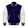 Cow Leather Sleeves Varsity Letterman Baseball Bomber Jackets (35 Colors Option) (US, Alpha, Medium, Regular, Regular, Navy White) view 1