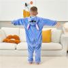 Kafferin Unisex Stitch Pajamas Flannel One Piece Casual Loose Hoodie Cosplay Jumpsuits Animal Blue, 8-10 Years view 3