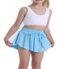 1 Pack Butterfly Flowy Shorts Skirts for Girls Tennis Cheer Stuff Athletic Preppy Running Sports Skirt for Teen (Light Blue, S) view 2