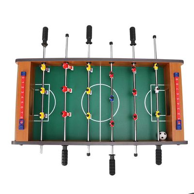 Table Soccer Educational Game, Portable Wood Football Set 360 Degree Rotation for Children Over 2 Years Old Playroom (Original Wood Color)