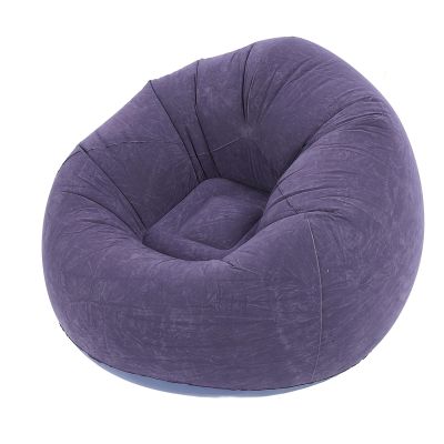 Yosoo Inflatable Lounge Chair Premium PVC Portable Folding Sofa, Soft Flocking Material, Resting and Sleeping Couch for Outdoor Camping and Picnics (Dark Blue)