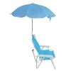 Beach Chair with Umbrella, Folding Portable Children Camping Chairs, Folding Beach Chairs for Adults Kids with Canopy Shade, Outdoor Lawn Sand Chair with Umbrella for Picnics view 1