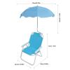 Beach Chair with Umbrella, Folding Portable Children Camping Chairs, Folding Beach Chairs for Adults Kids with Canopy Shade, Outdoor Lawn Sand Chair with Umbrella for Picnics view 3