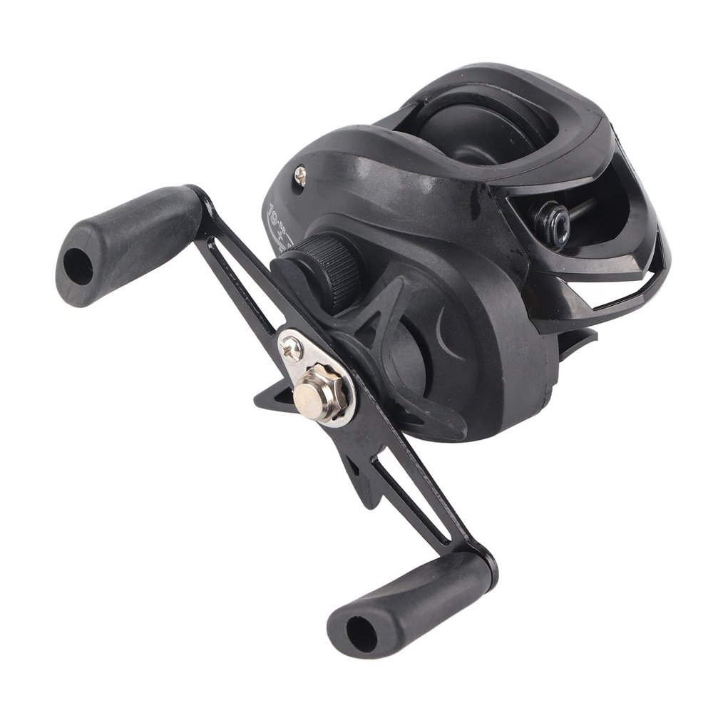 Baitcasting Reel, Golden High Rotating Speed, Anti Explosion Line Brake System, Sturdy Metal Body, Ideal for Fishing Enthusiasts, Metal & Nylon, Black, 260g (Right Hand)
