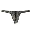 Hot Men's Thong G-String Underwear Glitter-adorned Men's Shimmered Thong G-String Jockstrap Underwear Black view 1