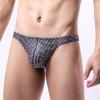 Hot Men's Thong G-String Underwear Glitter-adorned Men's Shimmered Thong G-String Jockstrap Underwear Black view 2