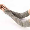 Arm Warmers Glove Long Fingerless Gloves Arm Warmers Crochet Loose Glove for Girls Women (Grey, One Size) view 2