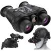 3D VR Head Mounted Night Vision Goggles & Binoculars for Adult, Rechargeable Infrared Digital Night Vision with Head Strap and Mount, 6X Digital Zoom and FOV 40, Includes 2 * 32GB Cards view 1