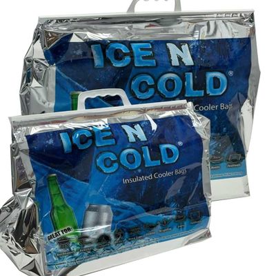 ICE N COLD Insulated Cooler Bag - X-Large 40 lbs Capacity (Pack of 10) | Lightweight, Soft, Collapsible | Ideal for Groceries, Camping, Hiking, Beach, Travel