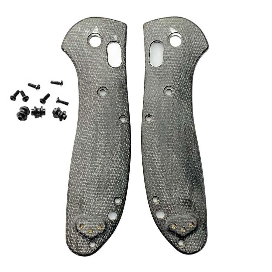 Echeson 1 Pair Micarta Scales with 3 Sets Screws Fits for Griptilian 551, Custom Handle Patch DIY Replacement Accessory(Black)