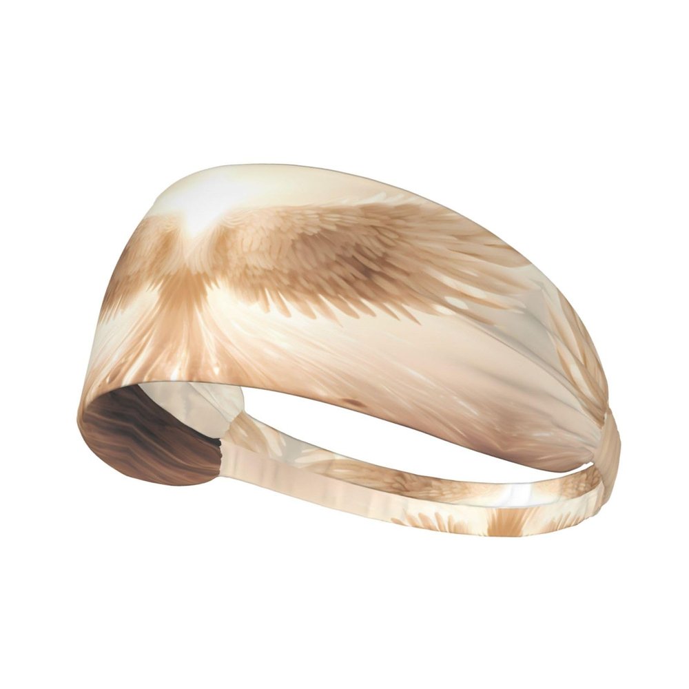 WZYWHJ Soft and Absorbent Headband for Red Basketball Workout - Ideal Hair Accessory for Yoga, Running, and More! Angel's Wings Picture, Black