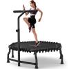 ANCHEER 50" Foldable Fitness Trampoline for Adults & Kids, 550 lbs Capacity Bungee Rebounder with Adjustable Handle, Quiet Cardio Workout Equipment for Home Gym, Low Impact Training Indoor/Outdoor Use view 1