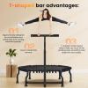ANCHEER 50" Foldable Fitness Trampoline for Adults & Kids, 550 lbs Capacity Bungee Rebounder with Adjustable Handle, Quiet Cardio Workout Equipment for Home Gym, Low Impact Training Indoor/Outdoor Use view 4