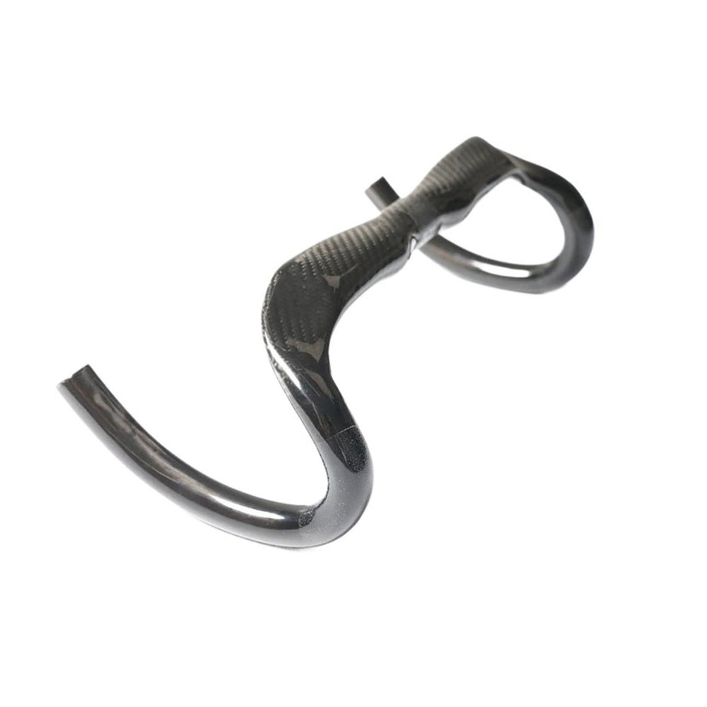 OUZINE Ultralight Carbon Fiber Road Gravel Bikes Drop Bar Racing Road Bike Glossy matt 3K Full Carbon Fibre Bicycle Handlebar Carbon Bent bar 31.8 * 380-440mm(Gloss 380mm)