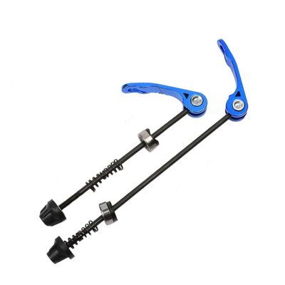 1 Pair Bicycle Wheel Hub Skewers Quick Release Bolt Lever Axle Road Mountain Bike Kit ~Durable Replacement Bicycle Part(Black rod Blue)