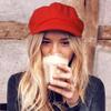 Women Beret Newsboy Hat, Fall Baker Boy Hat Women, 8 Panels Beret, Winter Paper Boy Cabbie Newspaper Boy Hat Red view 2