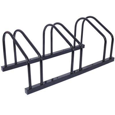 Nanberone 3 Bikes Floor Bike Stand - Bicycle Parking Rack Bicycle Storage Organizer Bike Storage Stand for Mountain Bike, Road Bike Indoor/Outdoor Fit 22-28" Wheel Stand, Max. Tire Width 2.15" Black