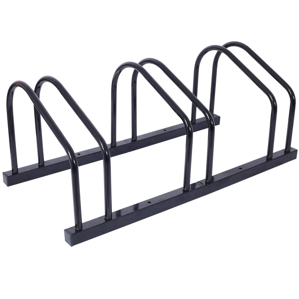 Nanberone 3 Bikes Floor Bike Stand - Bicycle Parking Rack Bicycle Storage Organizer Bike Storage Stand for Mountain Bike, Road Bike Indoor/Outdoor Fit 22-28" Wheel Stand, Max. Tire Width 2.15" Black