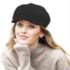 Women Beret Newsboy Hat, Fall Baker Boy Hat Women, 8 Panels Beret, Winter Paper Boy Cabbie Newspaper Boy Hat Black view 1