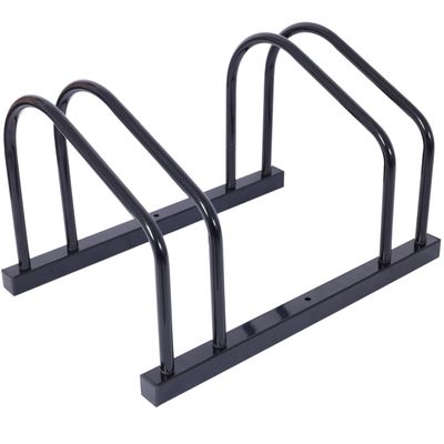 Nanberone 2 Bikes Floor Bike Stand - Bicycle Parking Rack Bicycle Storage Organizer Bike Storage Stand for Mountain Bike, Road Bike Indoor/Outdoor Fit 22-28" Wheel Stand, Max. Tire Width 2.15" Black