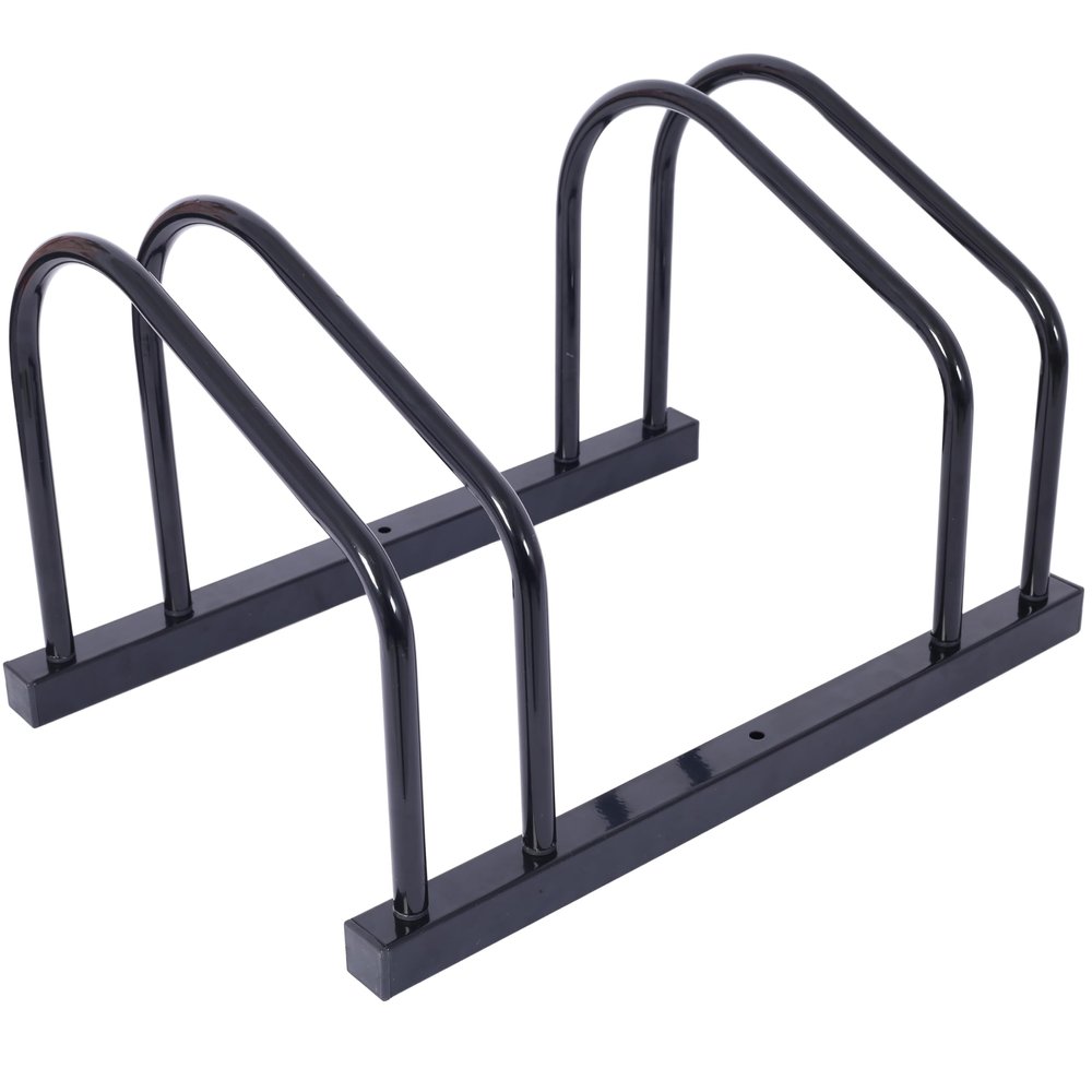 Nanberone 2 Bikes Floor Bike Stand - Bicycle Parking Rack Bicycle Storage Organizer Bike Storage Stand for Mountain Bike, Road Bike Indoor/Outdoor Fit 22-28" Wheel Stand, Max. Tire Width 2.15" Black
