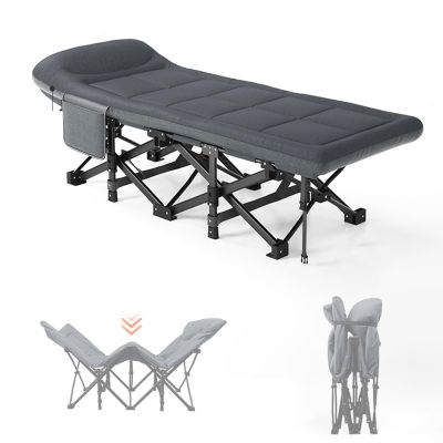 Foldable Camping Cot with Soft Breathable Mattress, Portable Folding Outdoor Bed with Carry Bag for Adults No Assembly, for Home, Office & Outdoor Use