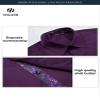 HISDERN Mens Purple Dress Shirts Business Button Down Long Sleeve Shirts Casual Formal Tuxedo Shirt for Men Regular Fit Party view 3