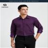 HISDERN Mens Purple Dress Shirts Business Button Down Long Sleeve Shirts Casual Formal Tuxedo Shirt for Men Regular Fit Party view 4