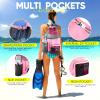 HOHOM Mesh Swim Bag, Waterproof Drawstring Beach Backpack for Women & Men, Large Swim Gear Accessory (L-Pink) view 3