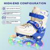 Adjustable Inline Skates with Knee Pads Wrist Guards Protective Gear Set for Boys Girls Ages 4-12 with Full Light Up Wheels, Roller Skates Blades Skates for Youth Kids Indoor & Outdoor Beginners view 4