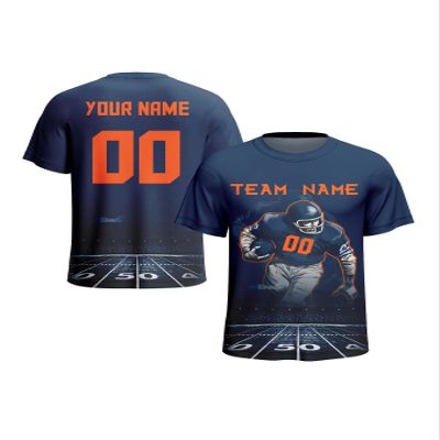 Custom Football T-Shirt for Men Women Youth Personalized Team Name & Number Sports Fan Apparel Team Color Shirts Gift