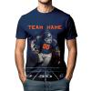 Custom Football T-Shirt for Men Women Youth Personalized Team Name & Number Sports Fan Apparel Team Color Shirts Gift view 2