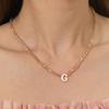 Initial Necklaces for Women Beaded Letter Choker Necklace Trendy 14K Gold Plated Shell Pendant Necklace Simple Jewelry E view 3