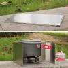 XJKLBYQ Outdoors Stove Windshield Camping Cooking Windscreen Folding Camping Cooker Stove Wind Screen, stove wind screen, standard, sliver view 2