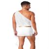 Fldy Mens Mr Toga Cosplay Costumes One Shoulder Shorts Jumpsuit with Slit Skirt Bodysuit Halloween White Large view 4