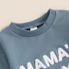 Baby Boy Clothes Fall Winter Mamas Boy Little Dude Long Sleeve Sweatshirt Elastic Sweatpants Toddler 2Pcs Outfits (Blue, 12-18 Months) view 4