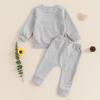 Brvxia Baby Boy Clothes Fall Winter Mamas Boy Little Dude Long Sleeve Sweatshirt Elastic Sweatpants Toddler 2Pcs Outfits (Gray, 0-6 Months) view 3
