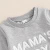 Brvxia Baby Boy Clothes Fall Winter Mamas Boy Little Dude Long Sleeve Sweatshirt Elastic Sweatpants Toddler 2Pcs Outfits (Gray, 0-6 Months) view 4