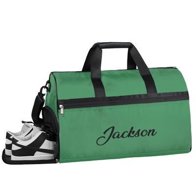 Custom Duffel Bag for Adults Men Women Large Luggage Bag Football Bags for Equipment Weekender Carry on Duffle Bags Green Gym Bag
