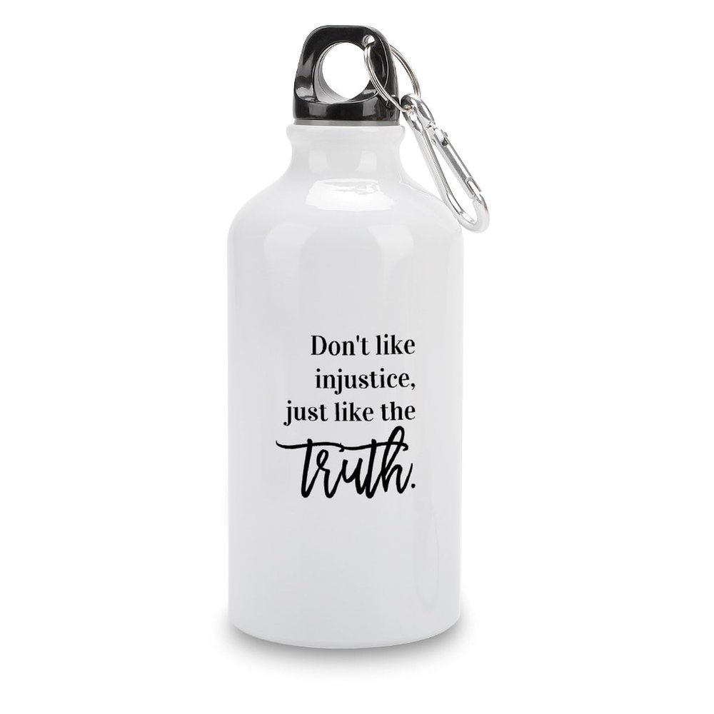 Quotes Sport Water Bottles 14 oz Don't Like Injustice Just Like The Truth. Stainless Steel Water Bottles Portable Leakproof Travel Tumbler Bottle for Men Boy Cycling Running Fitness Sports