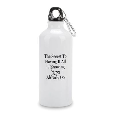 JuneLucky The Secret To Having It All Is Knowing You Already Do Aluminum Water Bottle 20 oz Portable Cycling Water Bottle with Hanging Buckle Travel Tumbler for Gym Camping Hiking Outdoor