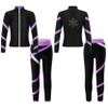 Loyan Girls 2Pcs Tracksuit Yoga Workout Figure Skating Jacket with Practice Leggings Gym Training Suit Light Purple 10 Years view 4