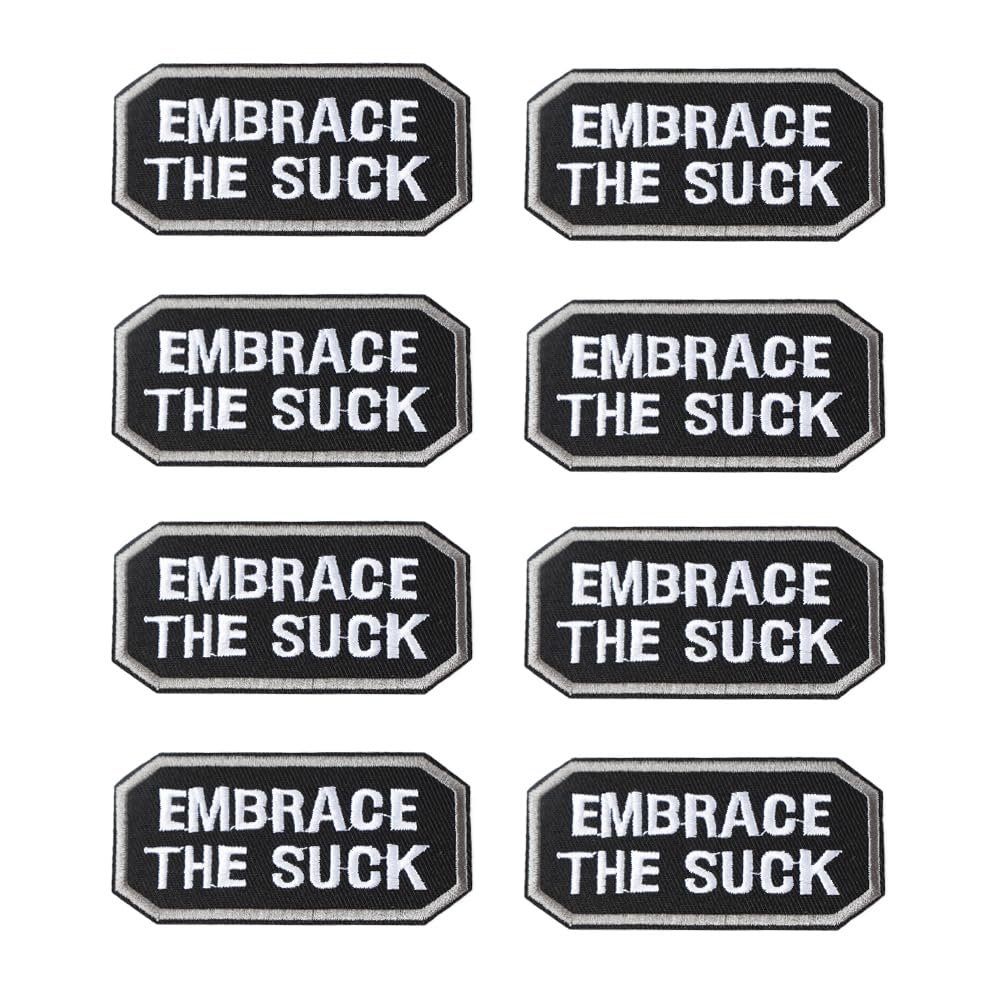 NOIAFZY 8Pcs Embrace The Suck Embroidered Badge Emblem Patch Badge Hook and Loop Patches