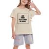 Personalized Custom T-Shirts for Kids Customized Images or Text Girls and Boys Short Sleeve Plain Shirt Beige view 2