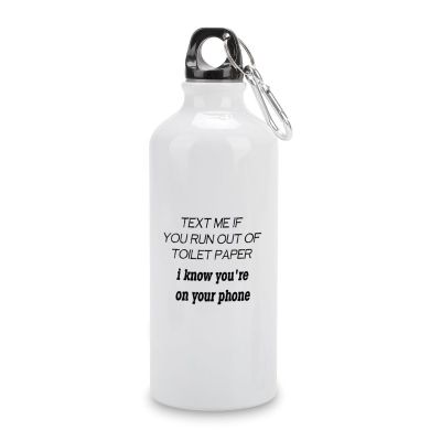 Text Me If You Run Out of Toilet Paper Aluminum Water Bottle 20 oz Portable Leakproof Cycling Water Bottle with Hanging Buckle Travel Tumbler for Gym Camping Hiking Outdoor Fits Most Bike Cages
