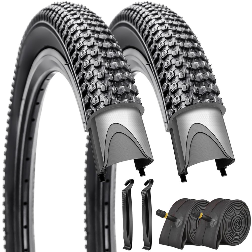 SIMEIQI Pair of Bike Tires and Tubes for Kids 14"x2.125" Compatible with 14"x1.95"/2.125" Replacement Bike Tires for Pavement Trail Hybrid Bicycles