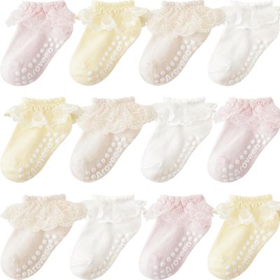 Aroveea Baby Toddler Socks Grip Non Slip Boys Girls Cotton 12 Pack for 3-5T Kids Ankle Cute Socks 6M-7Years