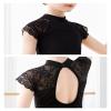 Avrigirl High Neck Black Toddler Girls Dance Leotards Lace Puff Sleeve Ballet Outfits for Training, Practice, Recitals view 4