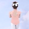 High Neck Pink Dance Leotards for Girls, Lace Ruffle Sleeve Ballet Attire for Recitals, Performance, Skating, Gymnastics view 4